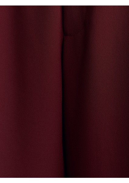 7954 Yüksek Bel Pantolon-Bordo fırsatları