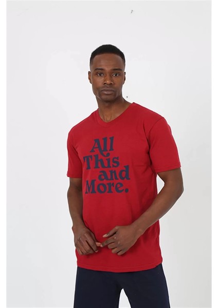 Moda Erkek Kısa Kol Bordo Penye Şortlu Pijama Takımı indirimleri