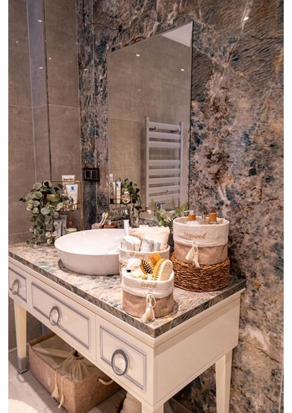 Yuvarlak Katlanabilir Çok Amaçlı Saklama Organizer Kutu Keçe Sepet (mega) - 03389