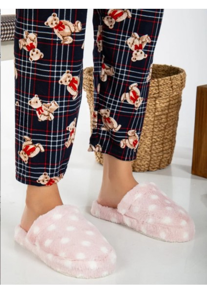 Kadın Ev Terliği Peluş Terlik Çeyiz ve Bohça Terliği Ses Yapmaz Kalın Taban