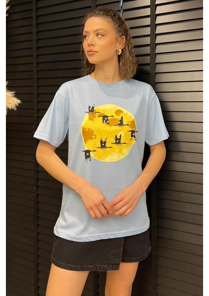 Bisiklet Yaka Taş Işlemeli Baskılı Kadın Tişört P-00016724 fiyatları