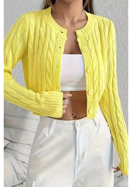 Örgü Desenli Kadın Triko Hırka (S,m,l Uyumludur) P-00018294 indirimleri