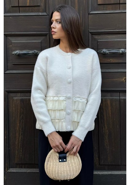 Alt Kısmı Fırfırlı Yumoş Triko Ceket (S,m,l,xl Uyumludur) P-00018224 fiyatları