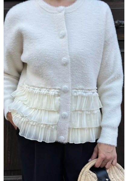 Alt Kısmı Fırfırlı Yumoş Triko Ceket (S,m,l,xl Uyumludur) P-00018224 modelleri