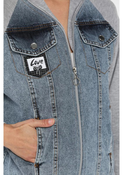 Kadın Fiyonk Detaylı Garnili Jean Kot Ceket P-00018098 fırsatları