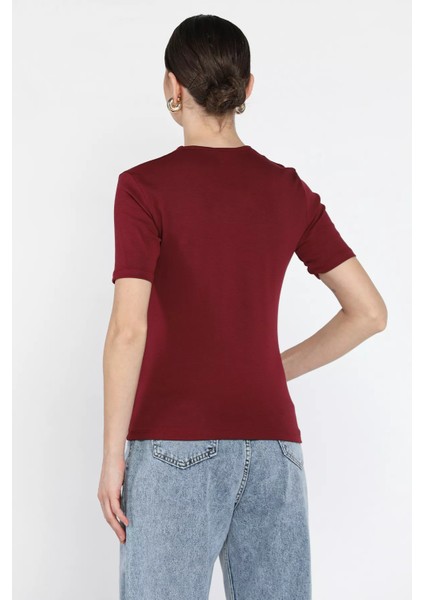 Kadın V Yaka Gold Toka Detaylı Likralı Bluz P-00016688 fırsatları