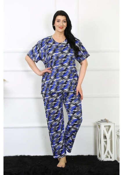 Moda Kadın 5xl-6xl-7xl-8xl Büyük Beden Kısa Kol Pijama Takım Saks fiyatları