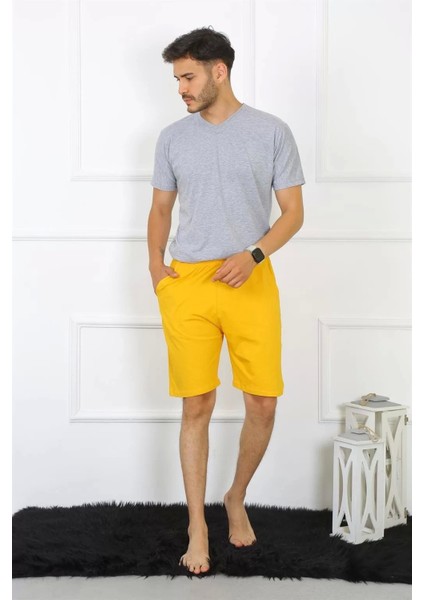 Moda Erkek Pamuk Sarı Şort modelleri