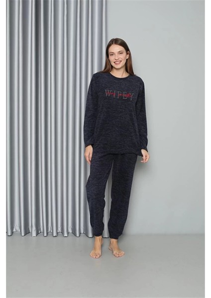Moda Polar Kadın Pijama Takımı Lacivert