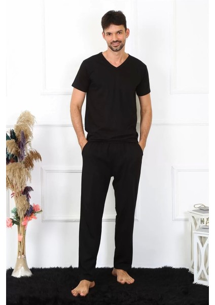 Moda Erkek Pamuk Siyah Tek Alt Pijama