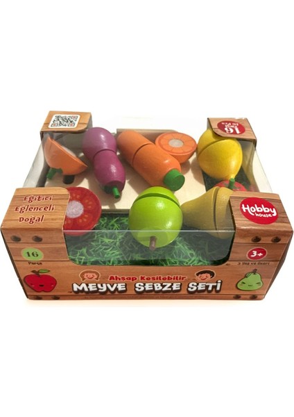 Ahşap Kutulu 16 Parça Kesilebilir Meyve Sebze Seti Doğrama Tahtalı ve Bıçaklı modelleri
