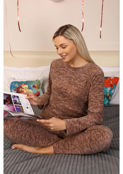 Moda Polar Kadın Pijama Takımı Sütlü Kahve fiyatları