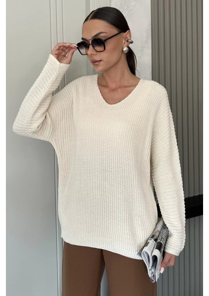 V Yaka Salaş Triko Bluz (S,m,l,xl Uyumludur) P-00018225