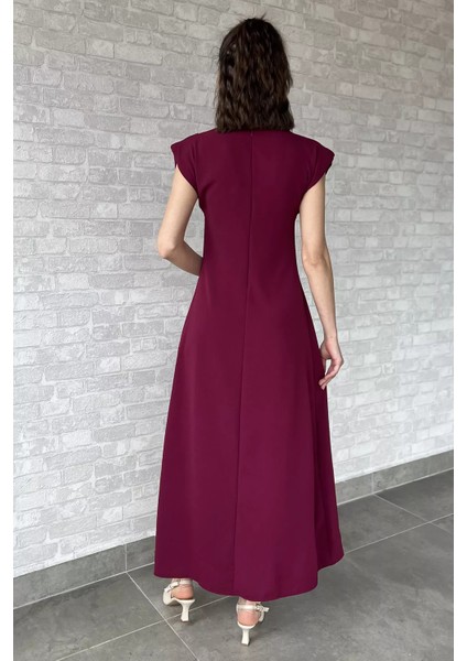 V Yaka Vatkalı Toka Detaylı Kadın Elbise P-00016096 modelleri