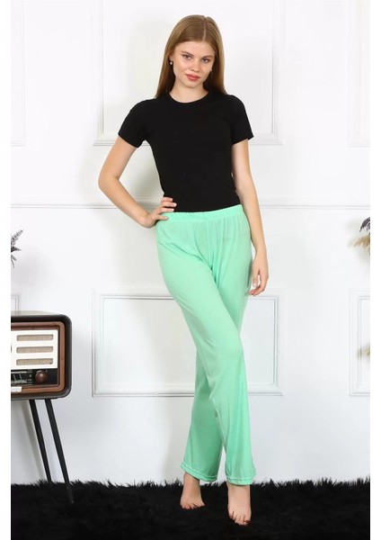 Moda Kadın Pamuklu Tek Alt Pijama Fıstık Yeşili