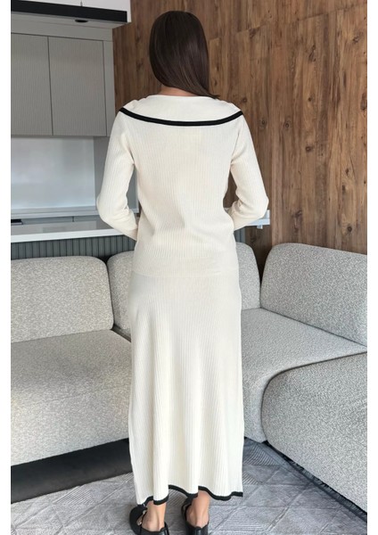 Bebe Yaka Hırka Görünümlü Bluz Etek Triko Ikili Takım P-00018183 fırsatları