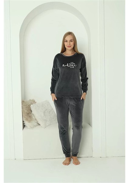 Moda Kadın Kadife Füme Pijama Takım modelleri