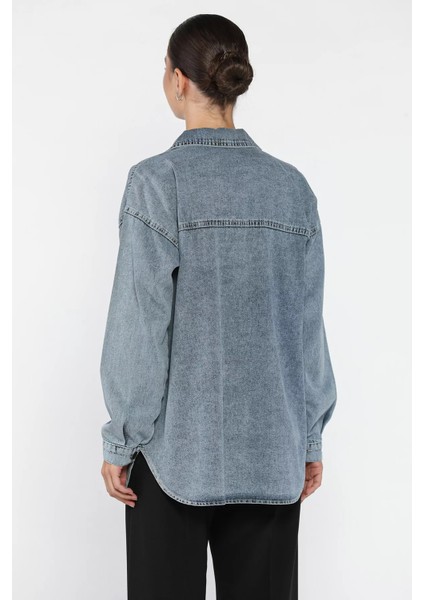 Kadın Yıldız Figürlü Çift Cepli Jean Kot Ceket P-00018087 fiyatları