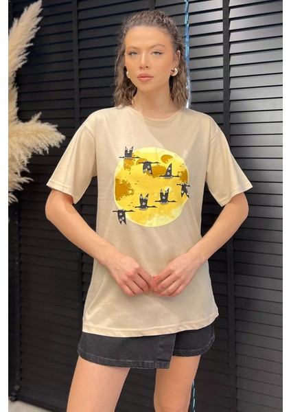 Bisiklet Yaka Taş Işlemeli Baskılı Kadın Tişört P-00016724 fiyatları