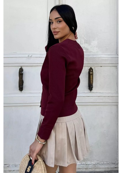 Çift Cepli Düğmeli Triko Ceket (S,m,l Uyumludur) P-00018218 modelleri