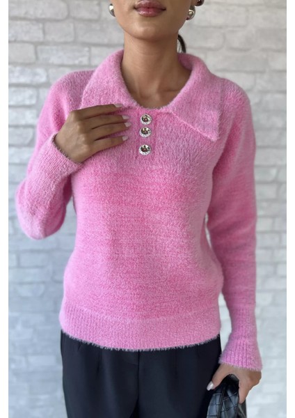 Gömlek Yaka Düğmeli Şardonlu Triko Kazak (S,m,l,xl Uyumludur) P-00018215 fiyatları