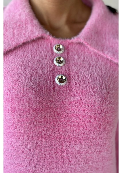 Gömlek Yaka Düğmeli Şardonlu Triko Kazak (S,m,l,xl Uyumludur) P-00018215 fırsatları