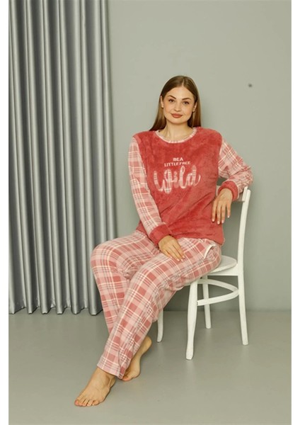 Moda Polar Kadın Büyük Beden Pudra Pijama Takımı fırsatları