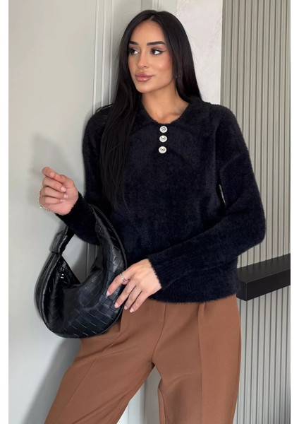 Gömlek Yaka Düğmeli Şardonlu Triko Kazak (S,m,l,xl Uyumludur) P-00018215