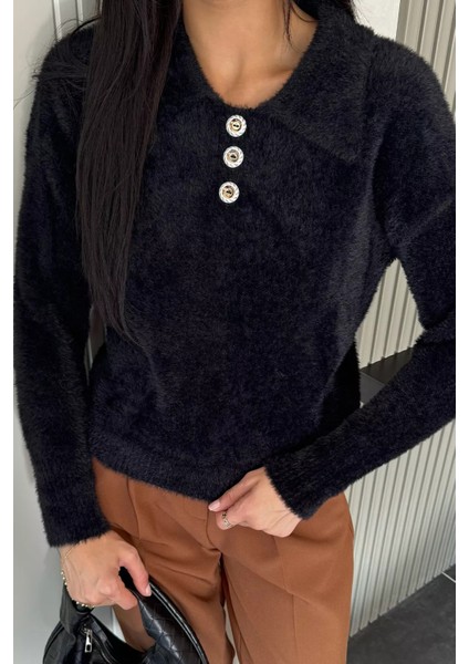 Gömlek Yaka Düğmeli Şardonlu Triko Kazak (S,m,l,xl Uyumludur) P-00018215 fiyatları