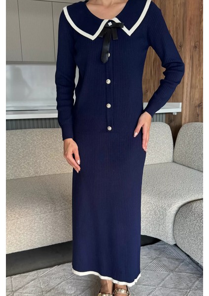 Bebe Yaka Hırka Görünümlü Bluz Etek Triko Ikili Takım P-00018183 modelleri