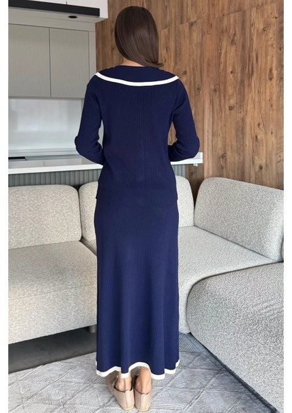 Bebe Yaka Hırka Görünümlü Bluz Etek Triko Ikili Takım P-00018183 fırsatları