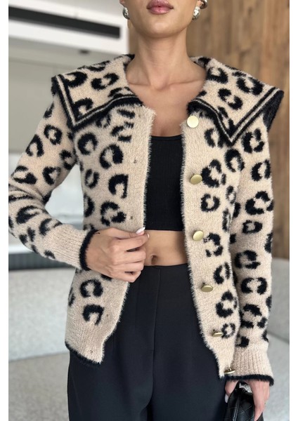 Leopar Desenli Şardonlu Triko Ceket (S,m,l Uyumludur) P-00018220 fiyatları