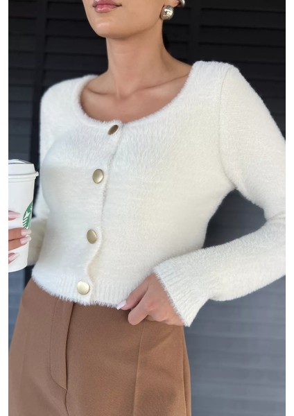 Şardonlu Kadın Crop Top Triko Hırka (S,m,l,xl Uyumludur) P-00018213 modelleri