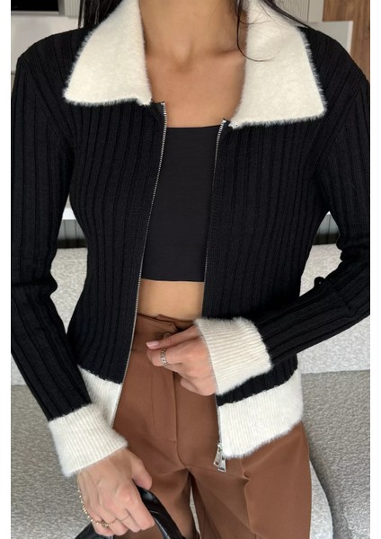 Gömlek Yaka Fermuarlı Triko Hırka P-00018194 modelleri