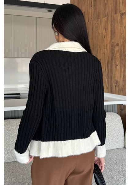 Gömlek Yaka Fermuarlı Triko Hırka P-00018194 fırsatları