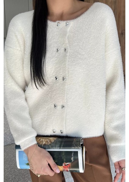 Kalp Düğmeli Şardonlu Triko Ceket (S,m,l,xl Uyumludur) P-00018202 modelleri