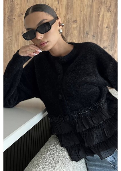 Alt Kısmı Fırfırlı Yumoş Triko Ceket (S,m,l,xl Uyumludur) P-00018224 fiyatları