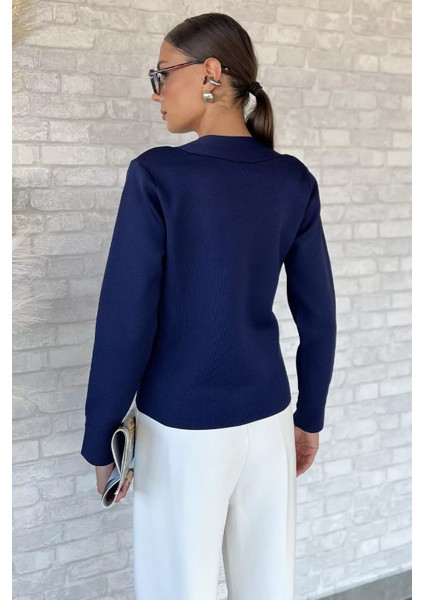 Çift Cepli Düğmeli Triko Ceket (S,m,l Uyumludur) P-00018218 modelleri