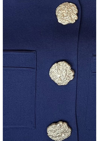Çift Cepli Düğmeli Triko Ceket (S,m,l Uyumludur) P-00018218 fırsatları