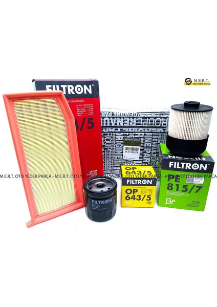 Renault Clio 4 1.5 Dci Filtron Filtre Bakım Seti