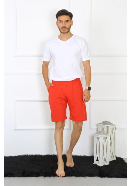 Moda Erkek Pamuk Kırmızı Şort