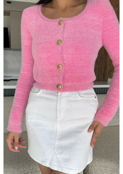 Şardonlu Kadın Crop Top Triko Hırka (S,m,l,xl Uyumludur) P-00018213 fiyatları