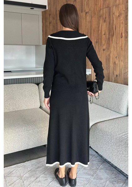 Bebe Yaka Hırka Görünümlü Bluz Etek Triko Ikili Takım P-00018183 fırsatları