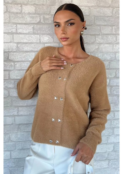 Kalp Düğmeli Şardonlu Triko Ceket (S,m,l,xl Uyumludur) P-00018202 modelleri