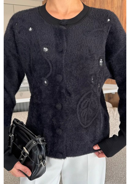 Kadın Pul Işlemeli Yumoş Iplik Triko Ceket (S-M-L-Xl Uyumludur) P-00018068 fiyatları