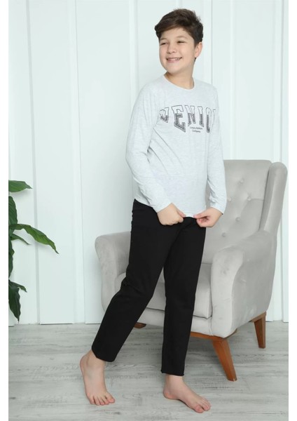 Moda Erkek Çocuk Penye Pijama Takım Gri fiyatları