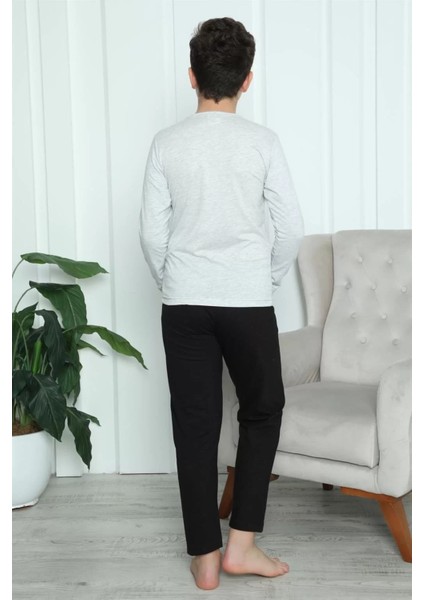 Moda Erkek Çocuk Penye Pijama Takım Gri modelleri