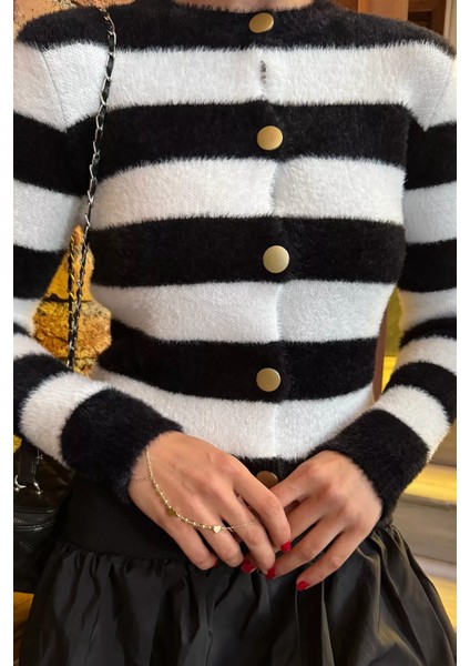 Kadın Renk Bloklu Yumoş Triko Ceket (S-M-L Beden Uyumludur.) P-00018069 fırsatları