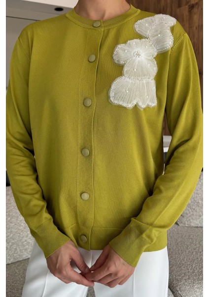 Kadın Tül Işlemeli Triko Hırka (S-M-L-Xl Uyumludur) P-00018061 fiyatları