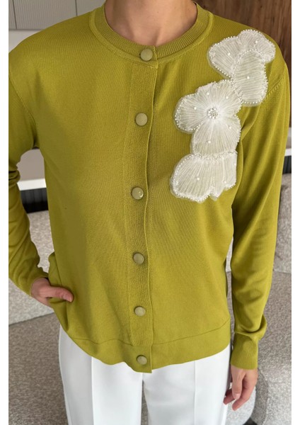 Kadın Tül Işlemeli Triko Hırka (S-M-L-Xl Uyumludur) P-00018061 modelleri